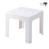 Mesa baja de exterior 43x43 cm de plástico efecto ratán Zhorek Promoción