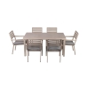 Mesa de jardín exterior + 6 sillas de aluminio con cojines Ibiza Oferta