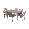Mesa de jardín exterior + 6 sillas de aluminio con cojines Ibiza Promoción