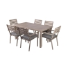 Mesa de jardín exterior + 6 sillas de aluminio con cojines Ibiza Promoción