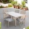 Mesa de jardín exterior + 6 sillas de aluminio con cojines Ibiza Venta