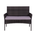 Conjunto de jardín en ratán con sofá, 2 sillones y mesa con tapa de vidrio Rodi Oferta