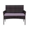 Conjunto de jardín en ratán con sofá, 2 sillones y mesa con tapa de vidrio Rodi Oferta