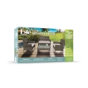 Conjunto de jardín en ratán con sofá, 2 sillones y mesa con tapa de vidrio Rodi Elección