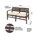 Sala de jardín exterior con sofá, 2 sillones y mesa de efecto madera Fij 