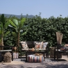 Sala de jardín exterior con sofá, 2 sillones y mesa de efecto madera Fij Venta