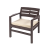 Sala de jardín exterior con sofá, 2 sillones y mesa de efecto madera Fij Precio
