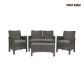 Conjunto de jardín sofá 2 plazas sillones mesa efecto ratán Malaga Promoción