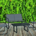 Set de jardín 4 plazas con mesa de vidrio Saint Tropez Oferta