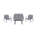 Set de jardín 4 plazas con mesa de vidrio Saint Tropez Promoción