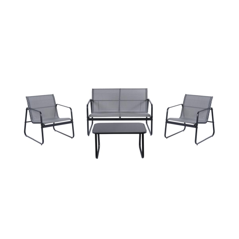 Set de jardín 4 plazas con mesa de vidrio Saint Tropez Promoción