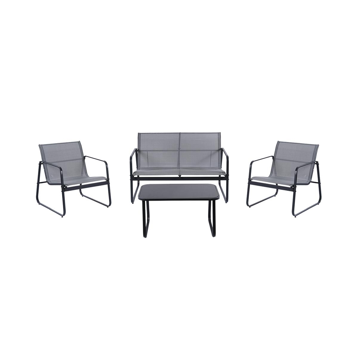 Set de jardín 4 plazas con mesa de vidrio Saint Tropez Promoción Set de jardín 4 plazas con mesa de vidrio Saint Tropez Promoción