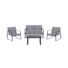Set de jardín 4 plazas con mesa de vidrio Saint Tropez Promoción