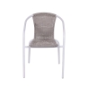 Silla de exterior trenzada con reposabrazos estructura de acero Tosai Venta