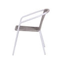 Silla de exterior trenzada con reposabrazos estructura de acero Tosai Oferta