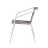 Silla de exterior trenzada con reposabrazos estructura de acero Tosai Oferta