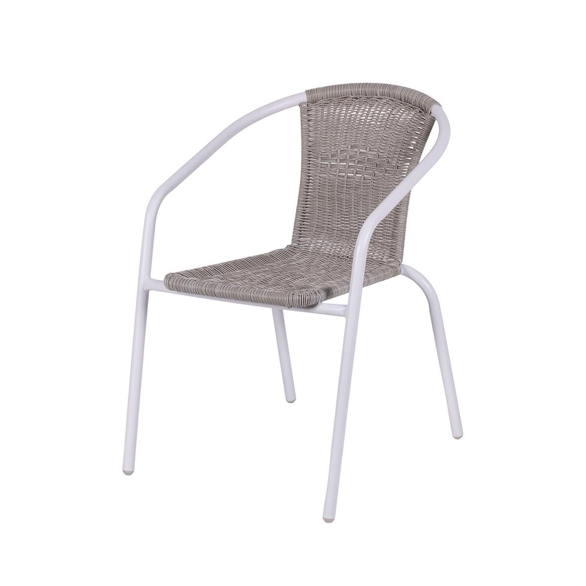 Silla de exterior trenzada con reposabrazos estructura de acero Tosai Promoción Silla de exterior trenzada con reposabrazos estructura de acero Tosai Promoción