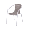 Silla de exterior trenzada con reposabrazos estructura de acero Tosai Promoción