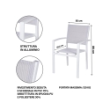 Silla de jardín exterior en aluminio con reposabrazos Tropea Coste