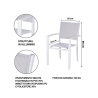 Silla de jardín exterior en aluminio con reposabrazos Tropea Coste