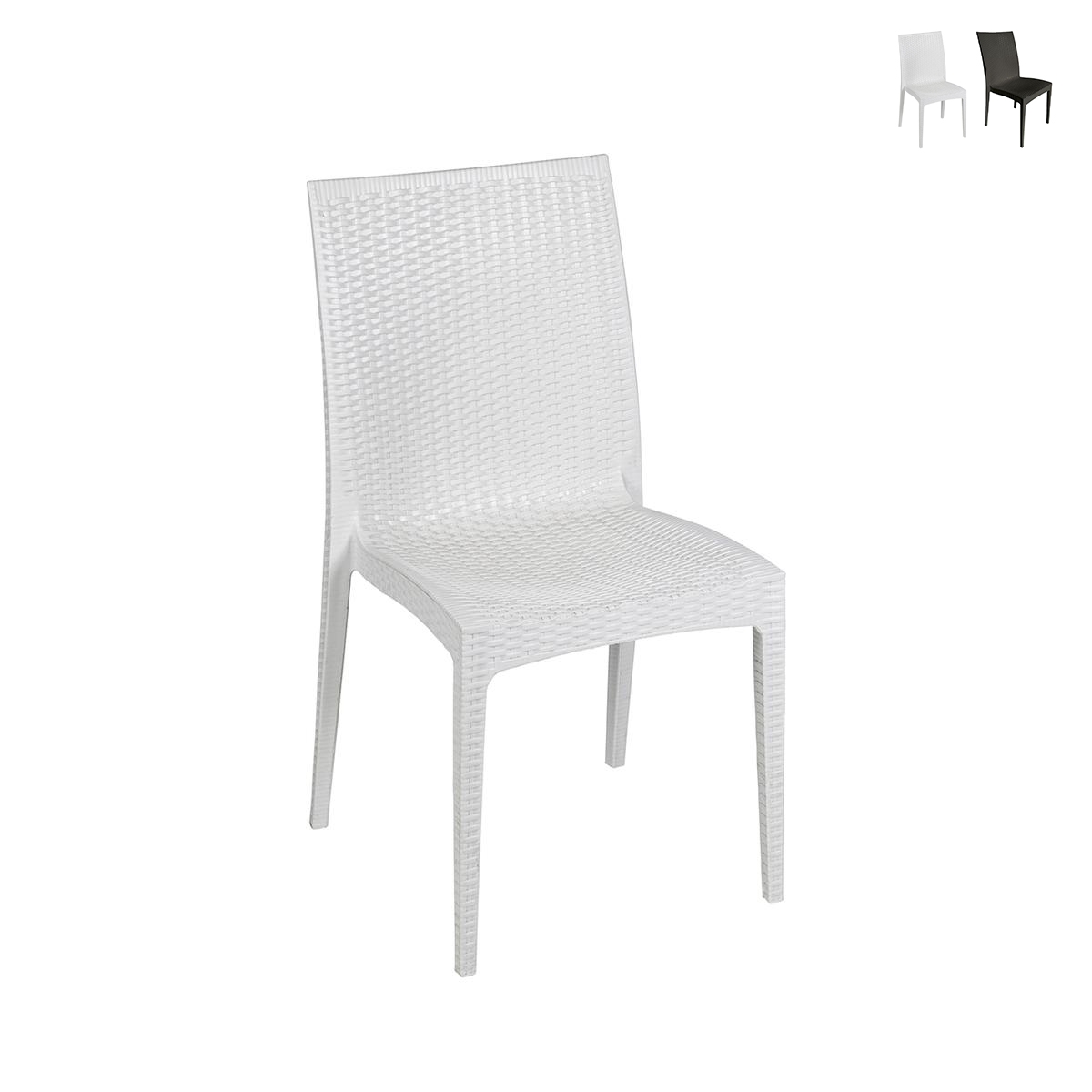 Silla de jardín en polipropileno efecto ratán New Magic