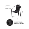Silla de jardín exterior con reposabrazos trenzados negra Bravik Catálogo
