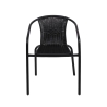 Silla de jardín exterior con reposabrazos trenzados negra Bravik Oferta