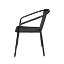 Silla de jardín exterior con reposabrazos trenzados negra Bravik Rebajas