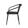 Silla de jardín exterior con reposabrazos trenzados negra Bravik Rebajas