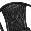Silla de jardín exterior con reposabrazos trenzados negra Bravik Descueto