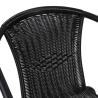Silla de jardín exterior con reposabrazos trenzados negra Bravik Descueto