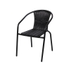 Silla de jardín exterior con reposabrazos trenzados negra Bravik Promoción