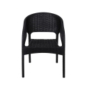 Silla de exterior con reposabrazos en polipropileno efecto ratán Zanzibar Stock
