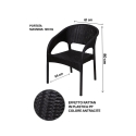 Silla de exterior con reposabrazos en polipropileno efecto ratán Zanzibar 