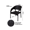 Silla de exterior con reposabrazos en polipropileno efecto ratán Zanzibar 