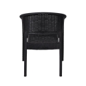 Silla de exterior con reposabrazos en polipropileno efecto ratán Zanzibar Modelo