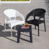 Silla de exterior con reposabrazos en polipropileno efecto ratán Zanzibar Venta
