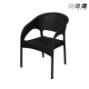 Silla de exterior con reposabrazos en polipropileno efecto ratán Zanzibar Promoción