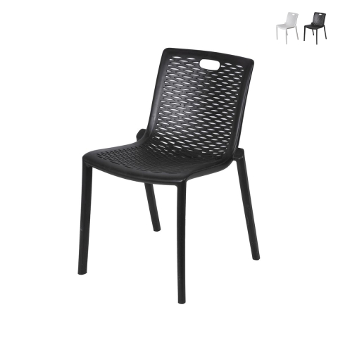 Silla de exterior para jardín de polipropileno diseño calado Magic Promoción