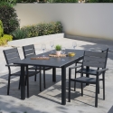 Silla de exterior de aluminio con reposabrazos y listones efecto madera Amalfi Catálogo