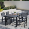Silla de exterior de aluminio con reposabrazos y listones efecto madera Amalfi Catálogo