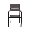 Silla de exterior de aluminio con reposabrazos y listones efecto madera Amalfi Oferta