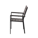 Silla de exterior de aluminio con reposabrazos y listones efecto madera Amalfi Rebajas