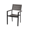 Silla de exterior de aluminio con reposabrazos y listones efecto madera Amalfi Promoción
