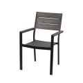Silla de exterior de aluminio con reposabrazos y listones efecto madera Amalfi Promoción