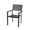 Silla de exterior de aluminio con reposabrazos y listones efecto madera Amalfi Promoción