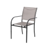 Silla de jardín exterior con brazos diseño moderno apilable Hawaii Stock