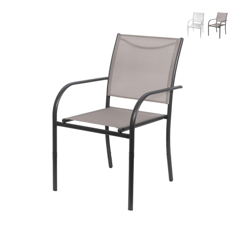 Silla de jardín exterior con brazos diseño moderno apilable Hawaii Promoción