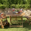 Silla de jardín plegable de madera de acacia Bali Descueto