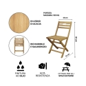 Silla plegable de madera para interior y exterior Bali Descueto